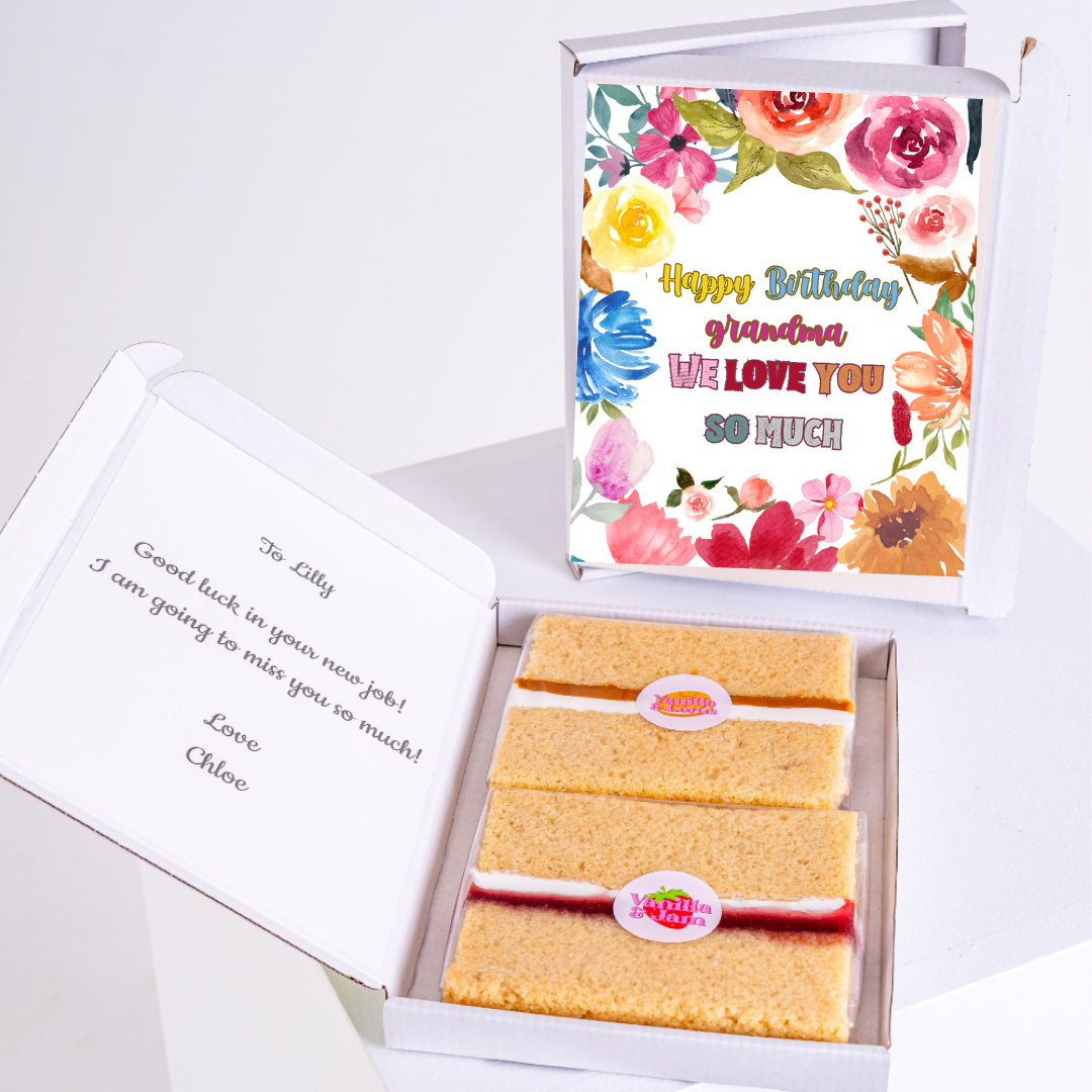 Birthday cake gift for grandma with card