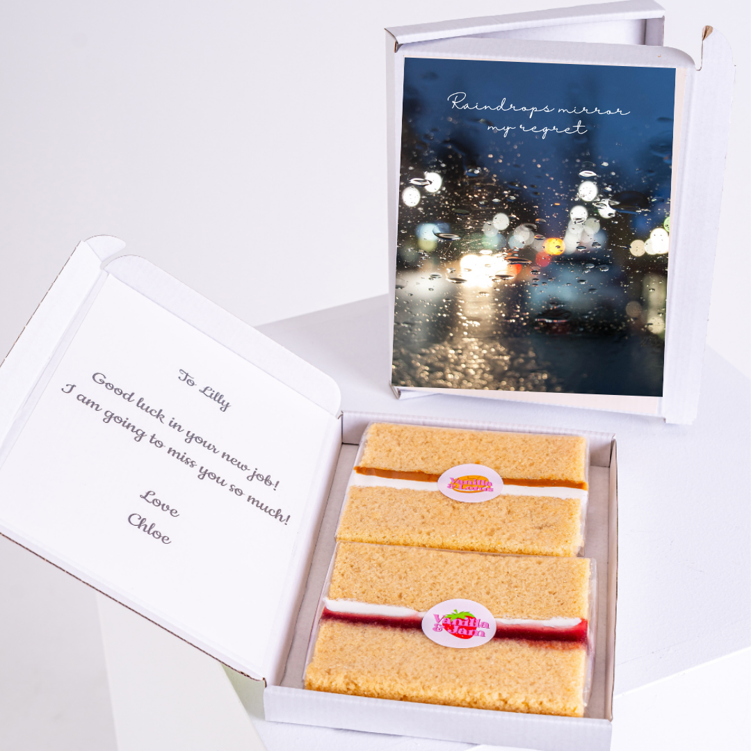 Cake gift box with note Good luck Lilly and picture, 55_b8ddedf1