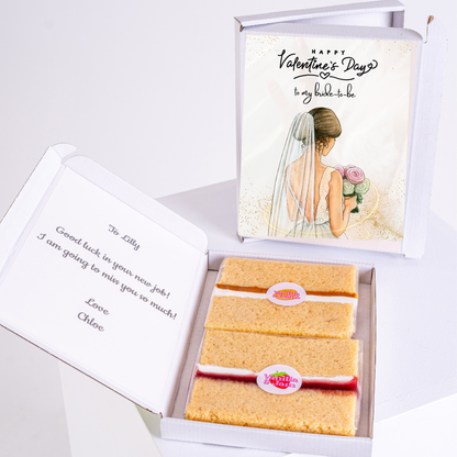Valentine's Day gift with cake and bride illustration for Lilly