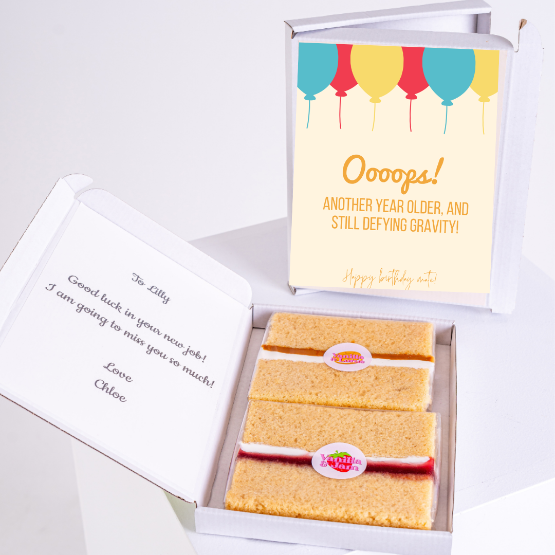 Birthday cake and card with message, 56_7f7aad69
