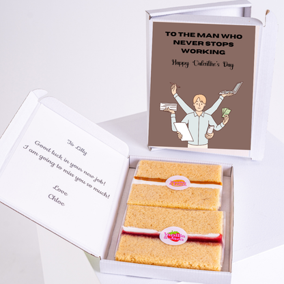 Gift box for Lilly with cake and Valentine's Day card.