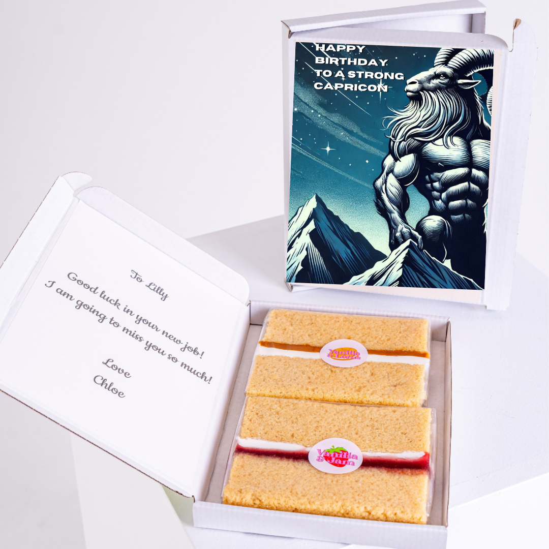 Birthday cake and Capricorn card gift box for Lilly.