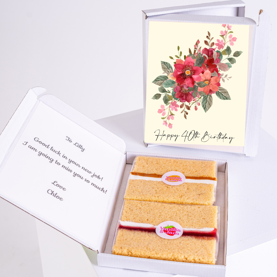 40th birthday cake gift set for Lilly with card and flowers