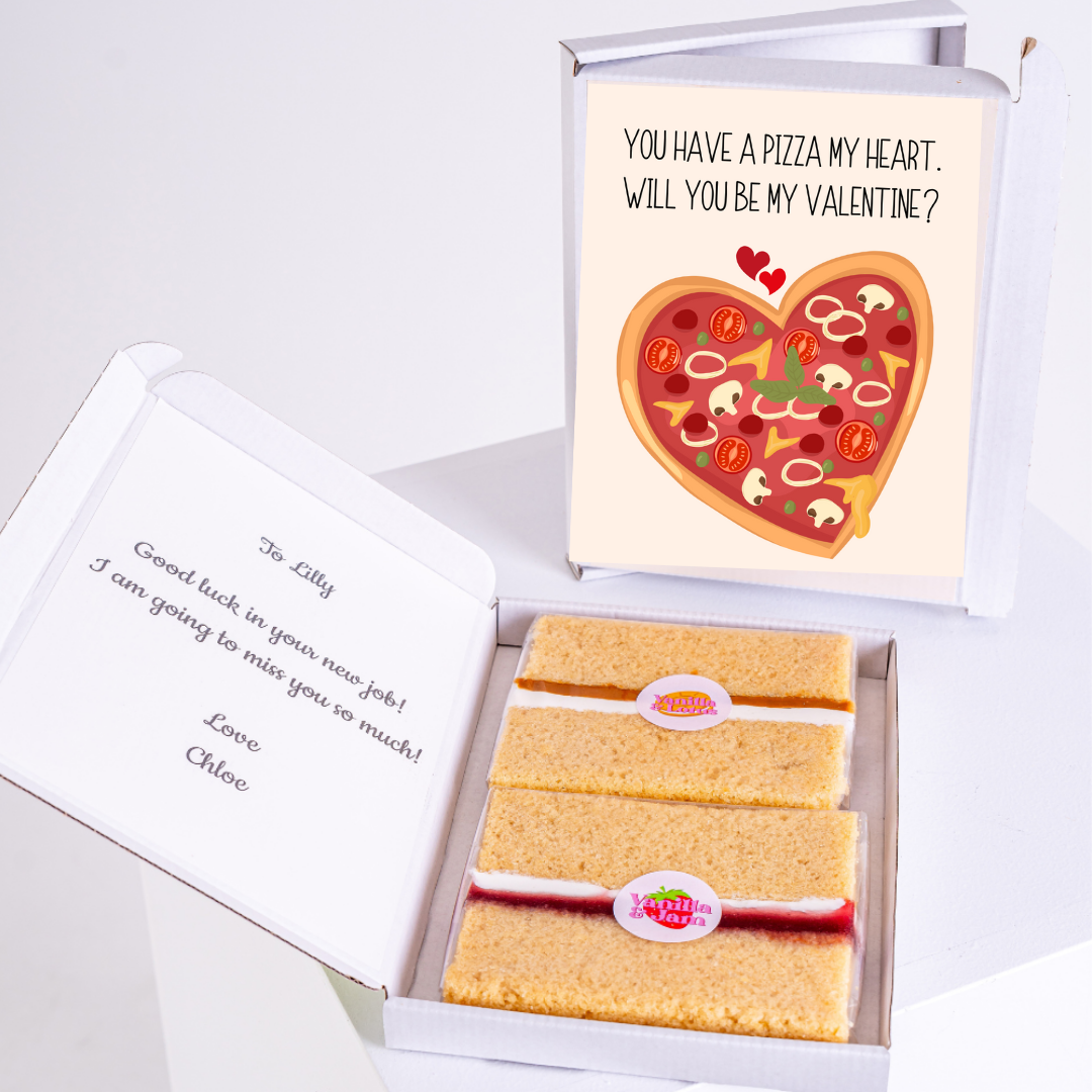 Valentine's Day card & cake gift, You have a pizza my heart, from Chloe.