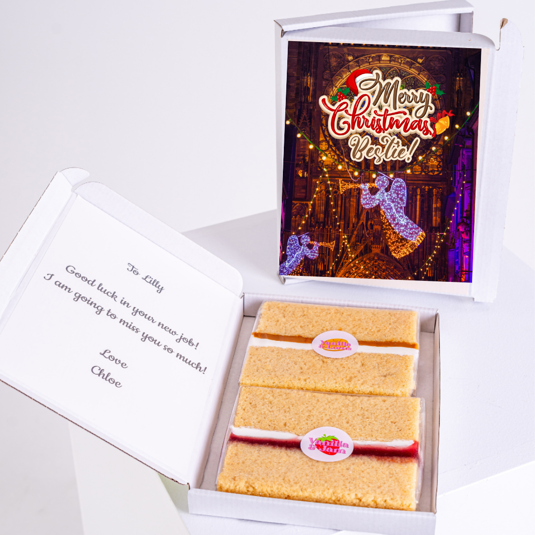 Christmas card and cake gift for Lilly, Merry Christmas Bestie!