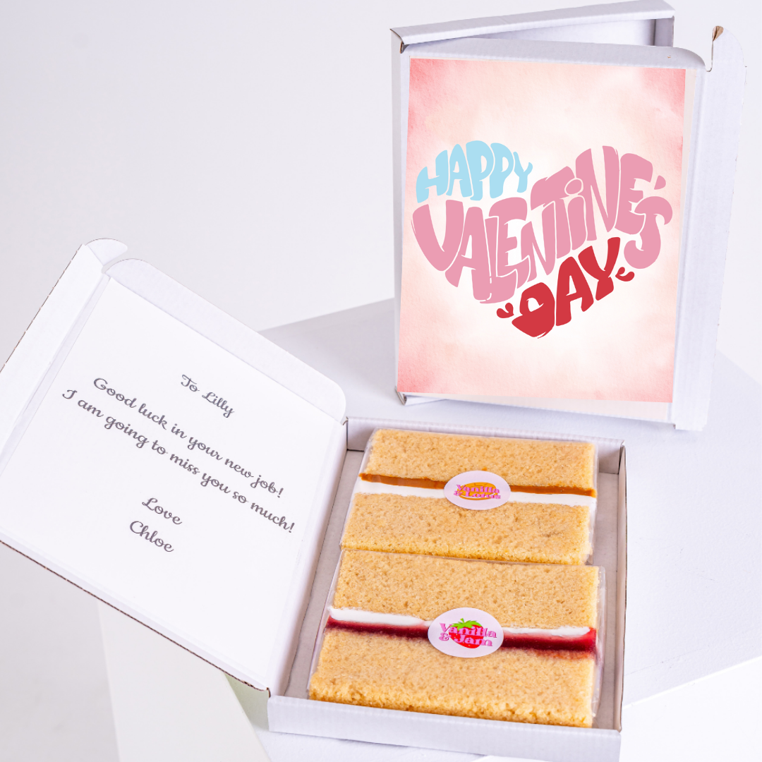 Valentine's Day cake gift with card for Lilly