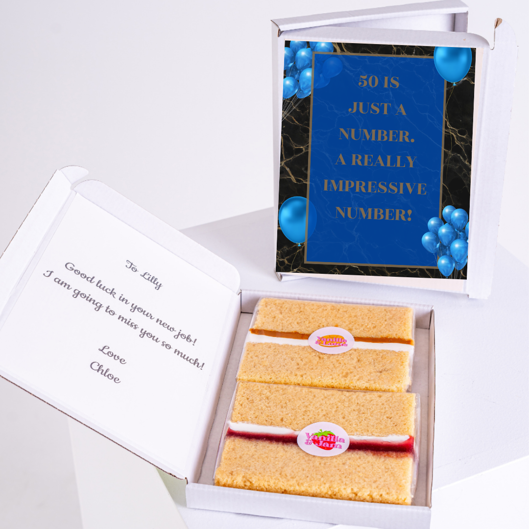 Birthday cake gift box for Lilly, 50 is just a number