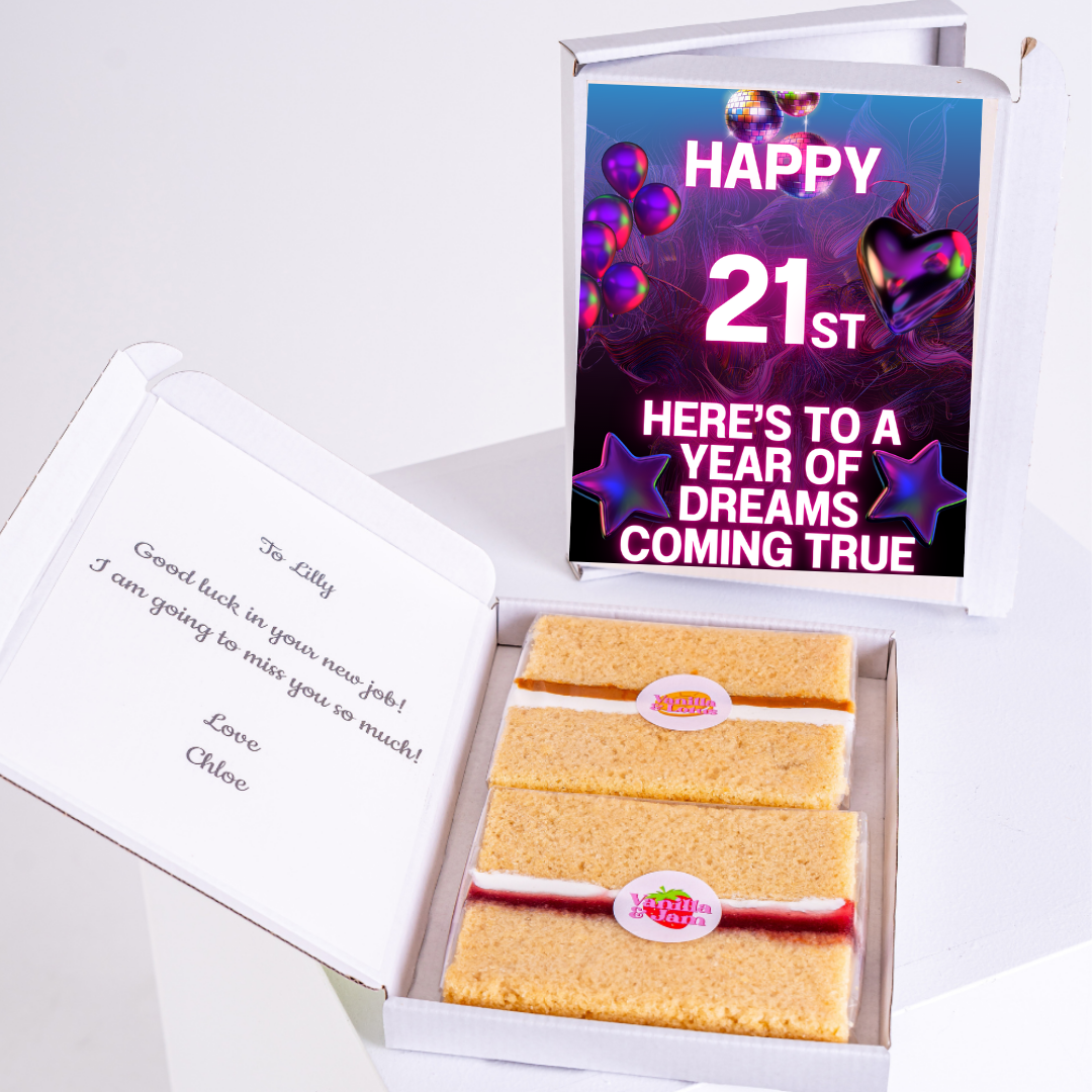 21st birthday cake gift with message for Lilly