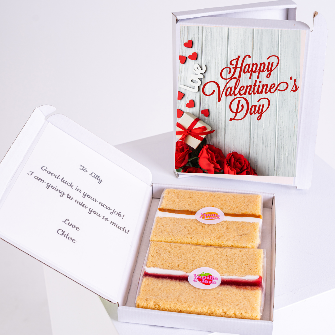 Valentine's Day cake gift with message for Lilly