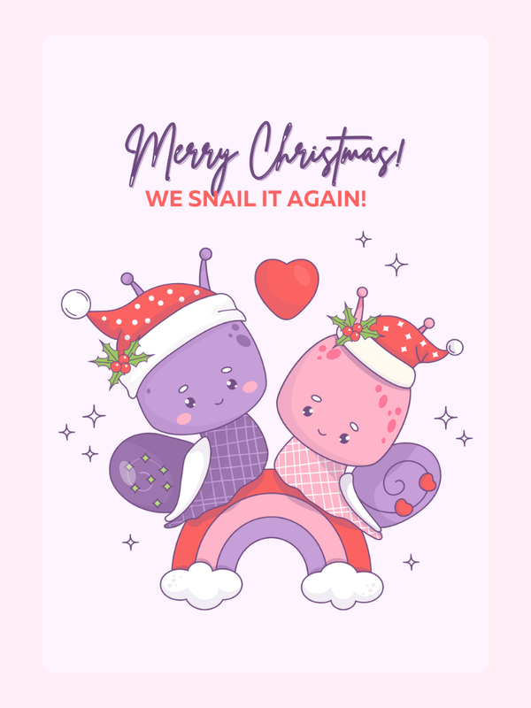Christmas Snails Cake Card