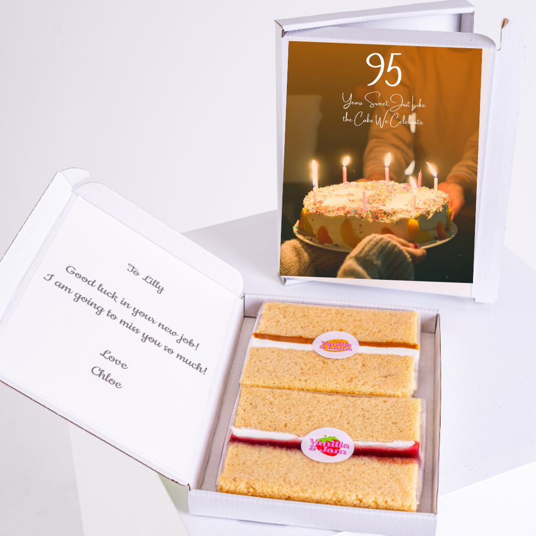 Cake gift box for Lilly with 95th birthday cake image.