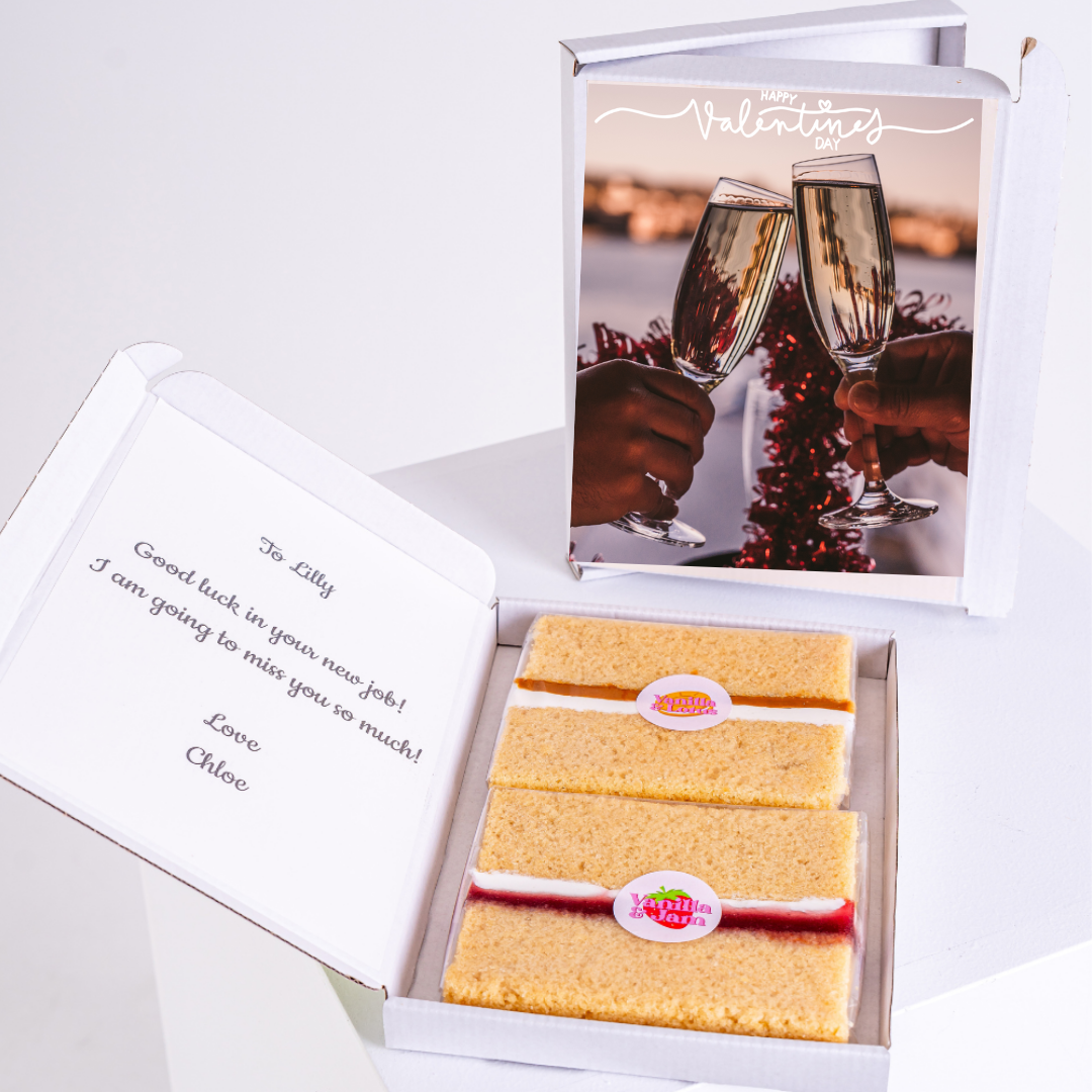 Farewell cake gift for Lilly with Valentine's card