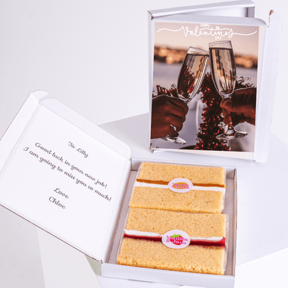 Farewell cake gift for Lilly with Valentine's card
