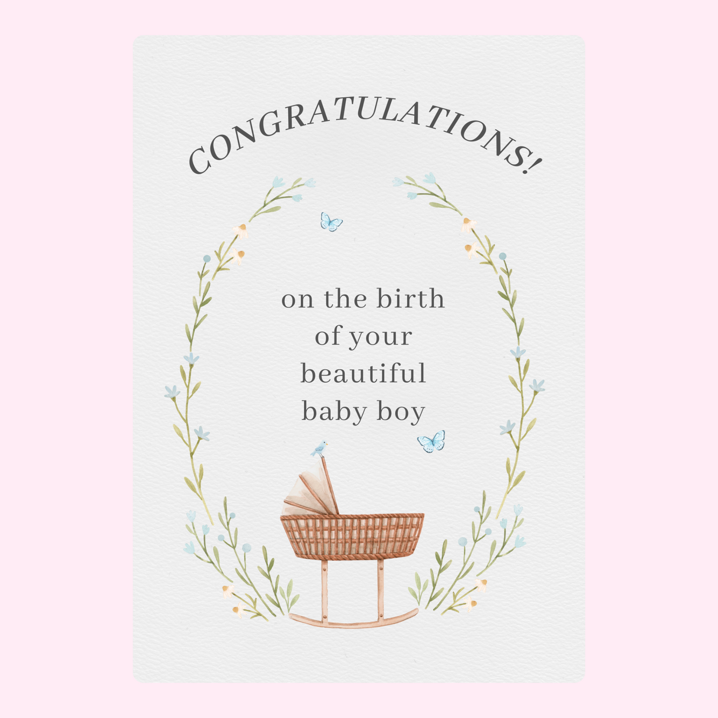Congratulations on Baby Boy Birth Card