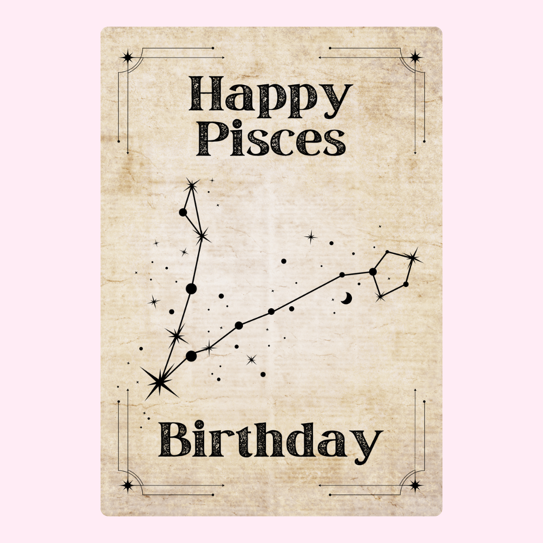 Happy Pisces Birthday Card