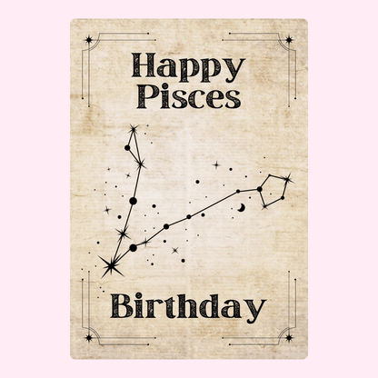 Happy Pisces Birthday Card