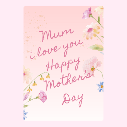 Mother's Day card with flowers & Mum I love you (5_247486cc)