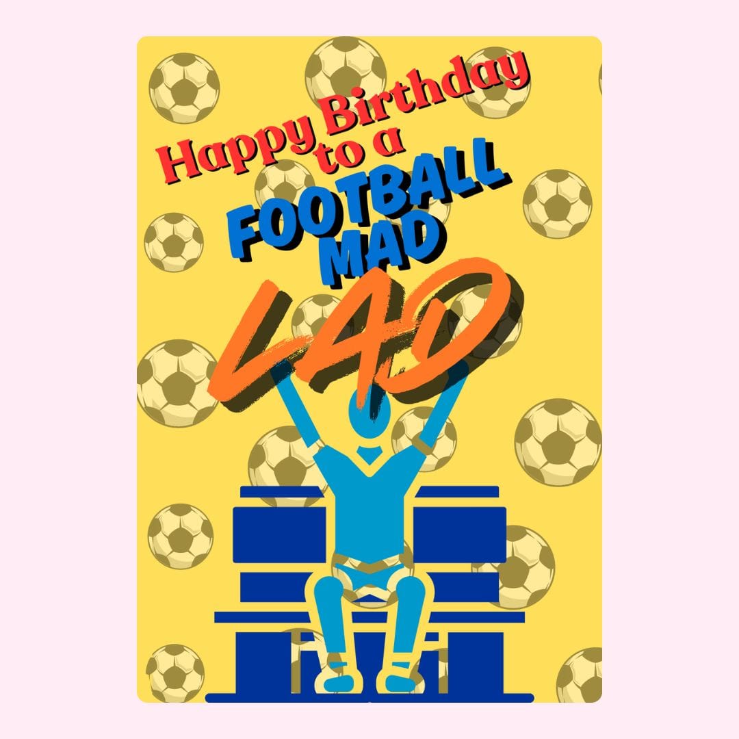 Birthday card for a 40-year-old football fan