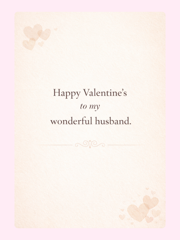 Wonderful Husband Valentine's Cake Card