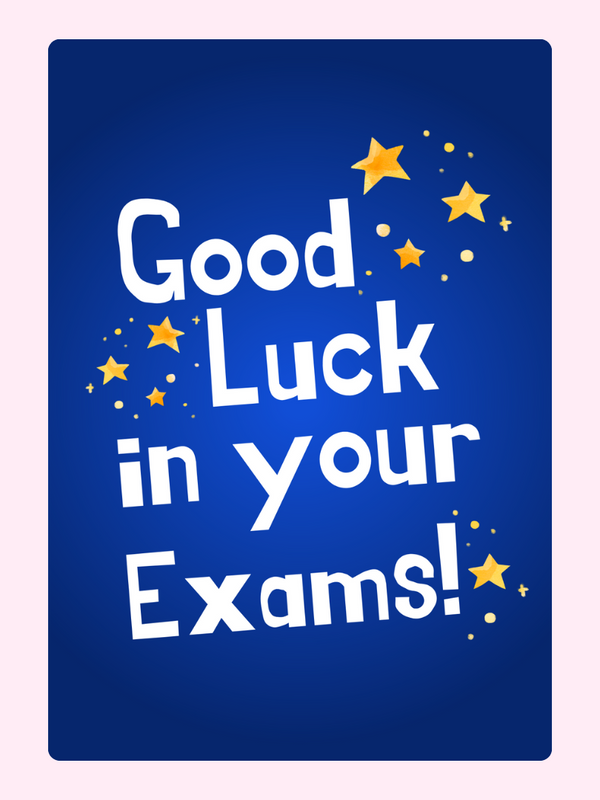 Good Luck In Your Exams (Blue) Cake Card