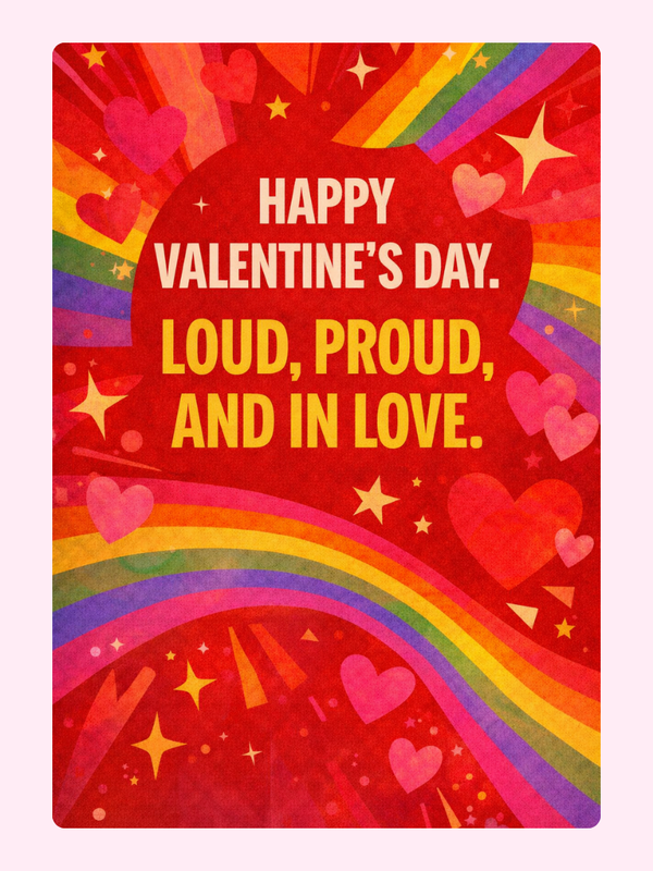 Loud Proud And In Love Cake Card, for a partner