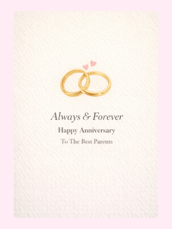 Always And Forever To The Best Parents Anniversary Cake Card