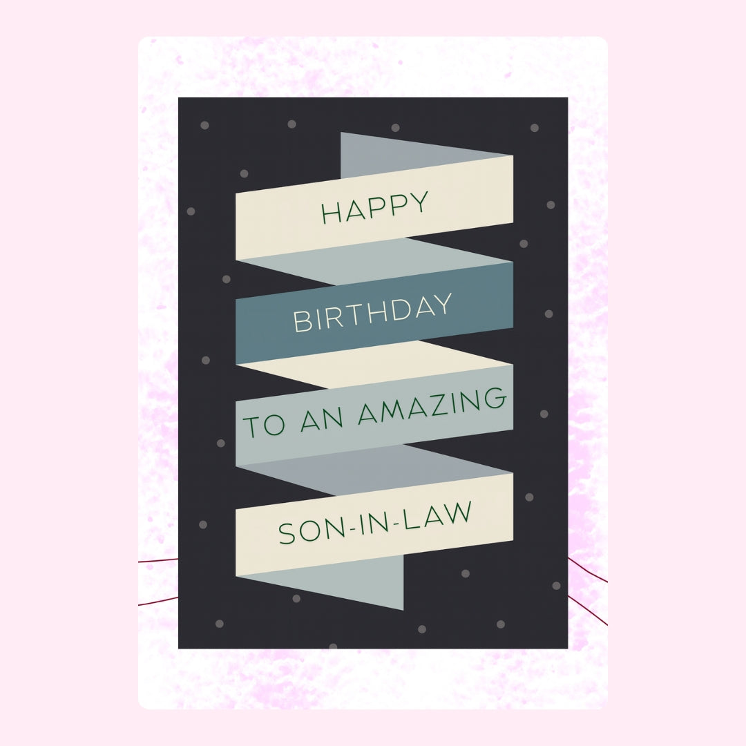 Stylish banner birthday design for amazing son-in-law