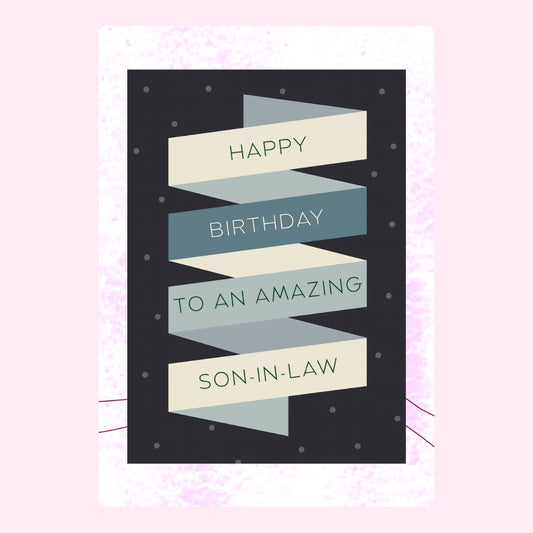 Stylish banner birthday design for amazing son-in-law