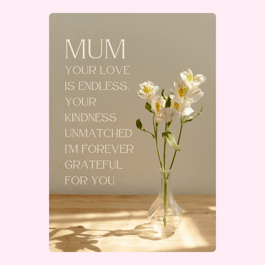 Mother's Day card with flowers and heartfelt message