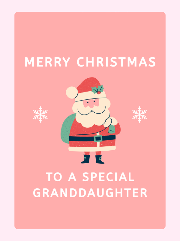 Santa, Granddaughter Cake Card, Christmas