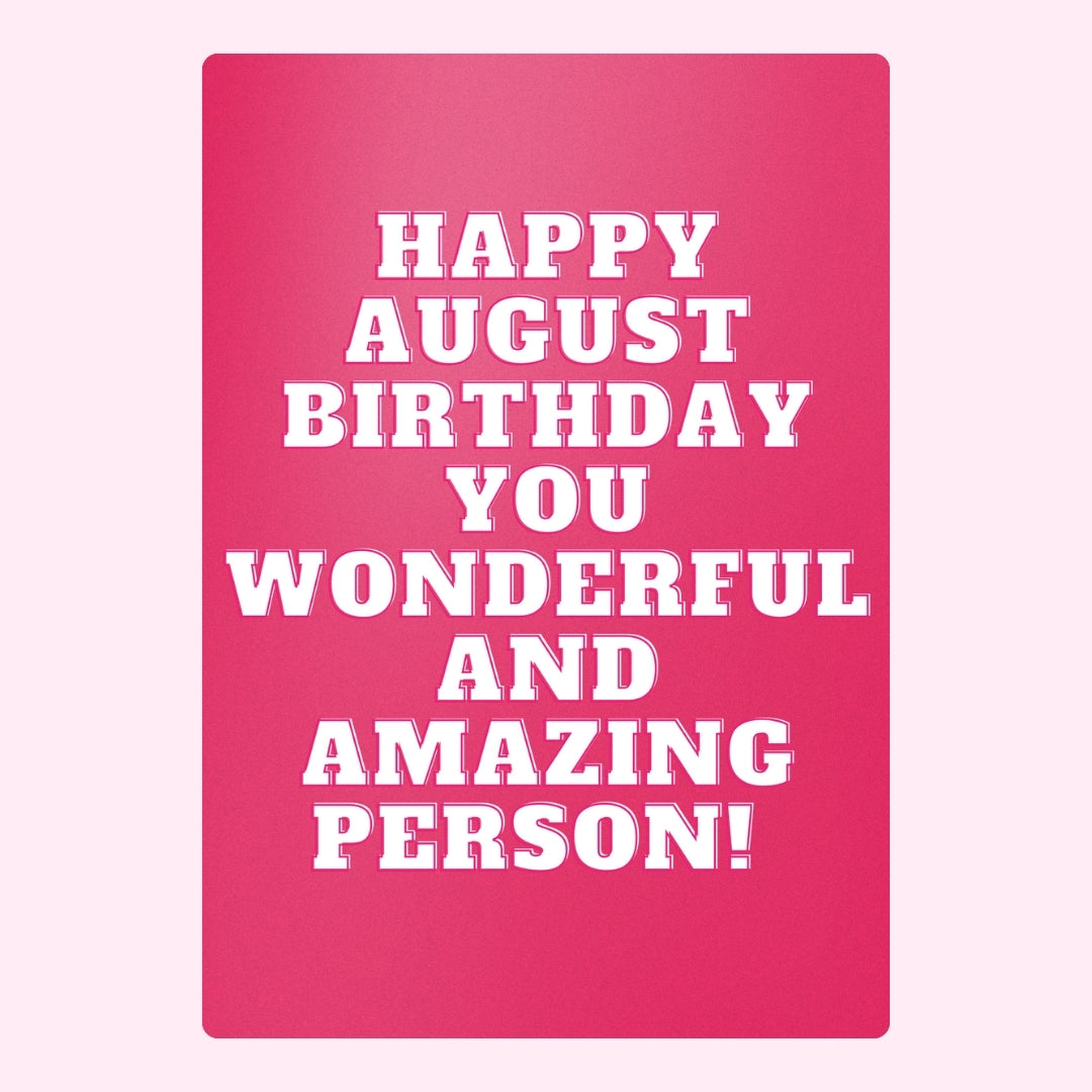 Pink August birthday design