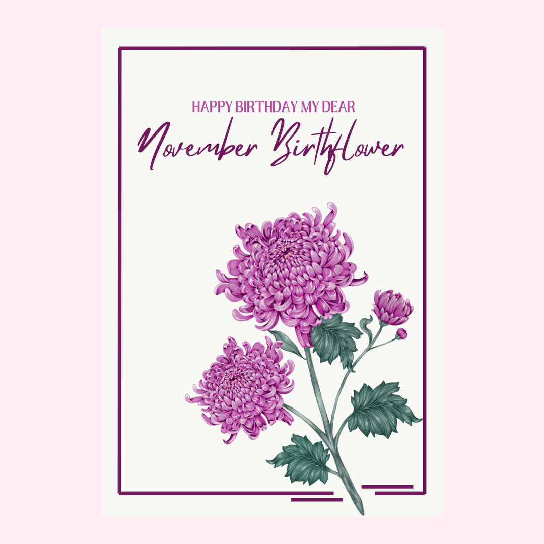 November birthflower birthday card