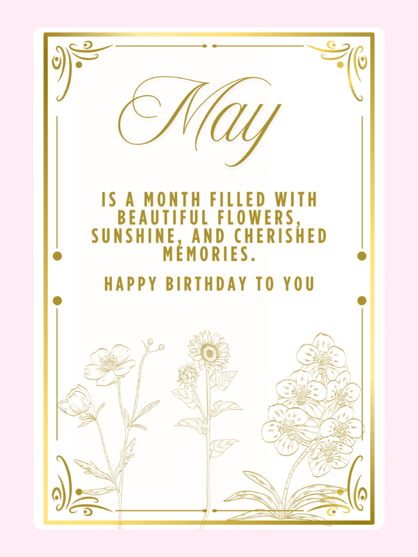 May Flowers Birthday Cake Card