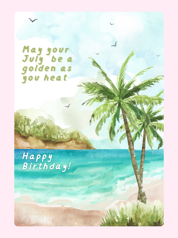 Happy Birthday letterbox cake card with freshly baked cake slices