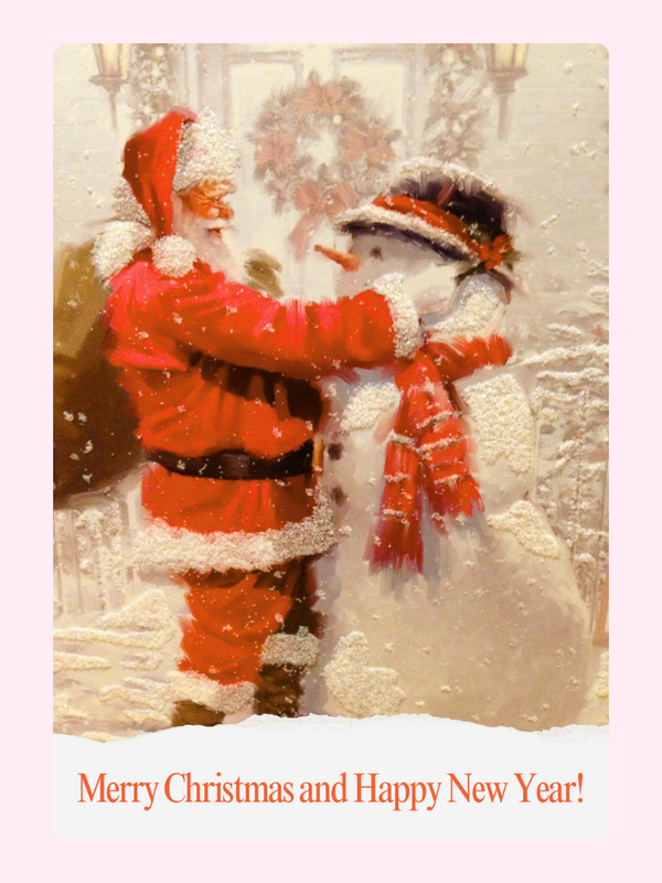 Santa Snowman Cake Card, Christmas