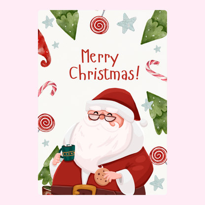 Christmas card with Santa, Merry Christmas!