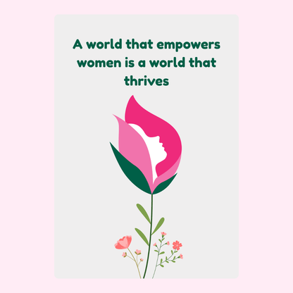 Empowering women quote with flower illustration