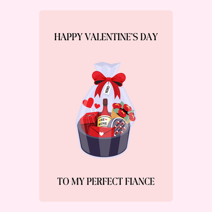Valentine's Day gift basket for fiancé