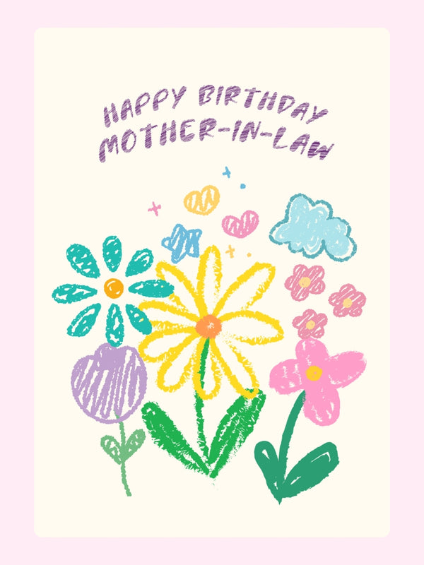 Mother-in-Law Happy Birthday Cake Card, for Mum