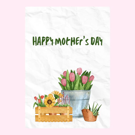 Mother's Day card with watercolor flowers