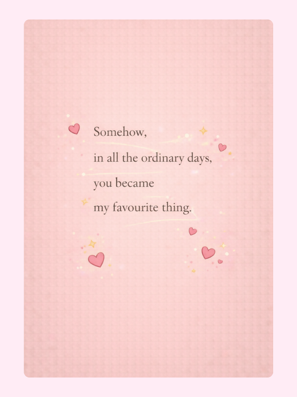 My Favourite Thing Anniversary Poem Cake Card