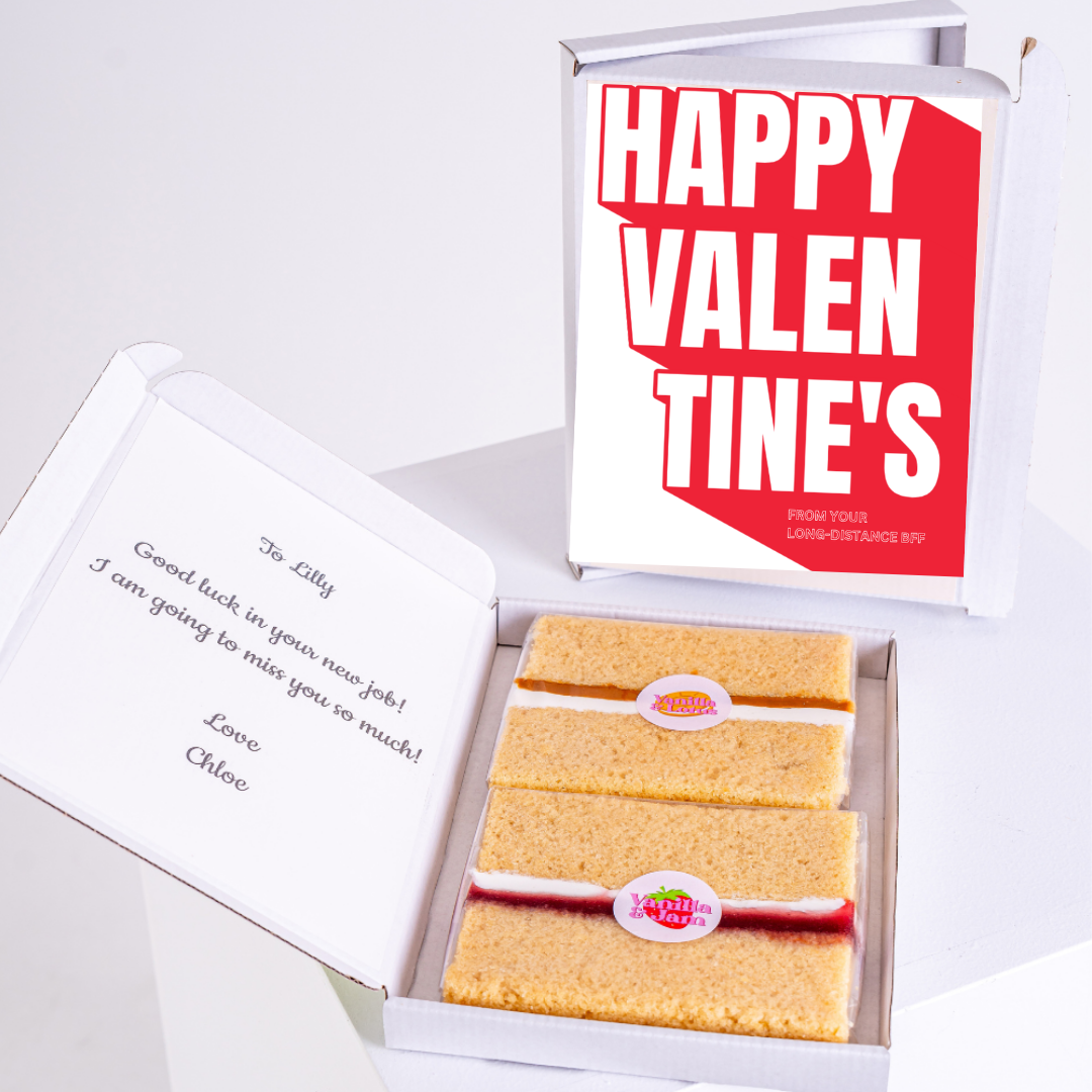 Valentine's Day cake gift box for Lilly with message and Happy Valentine's...