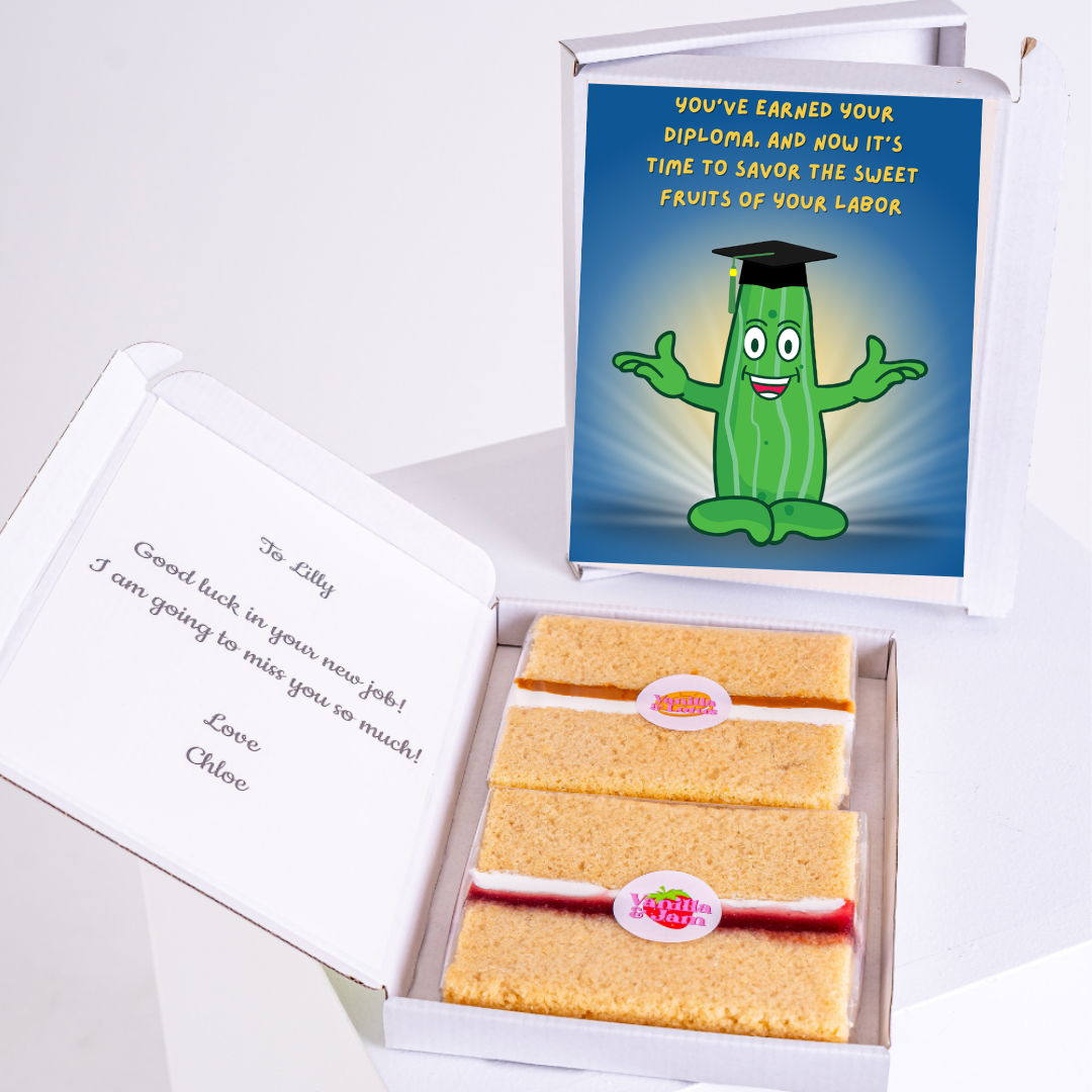 Graduation gift box with cake and card for Lilly