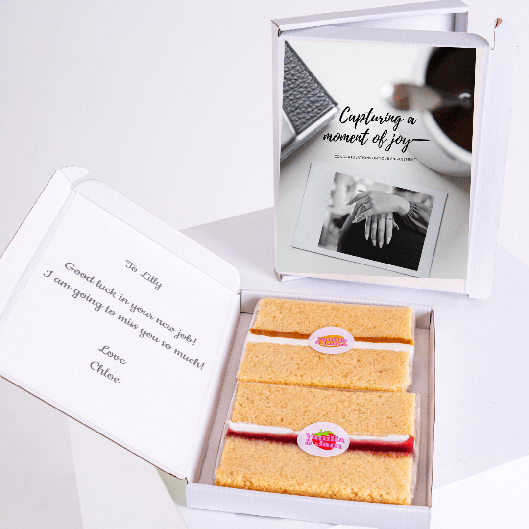 Cake gift box with message Good luck in your new job!