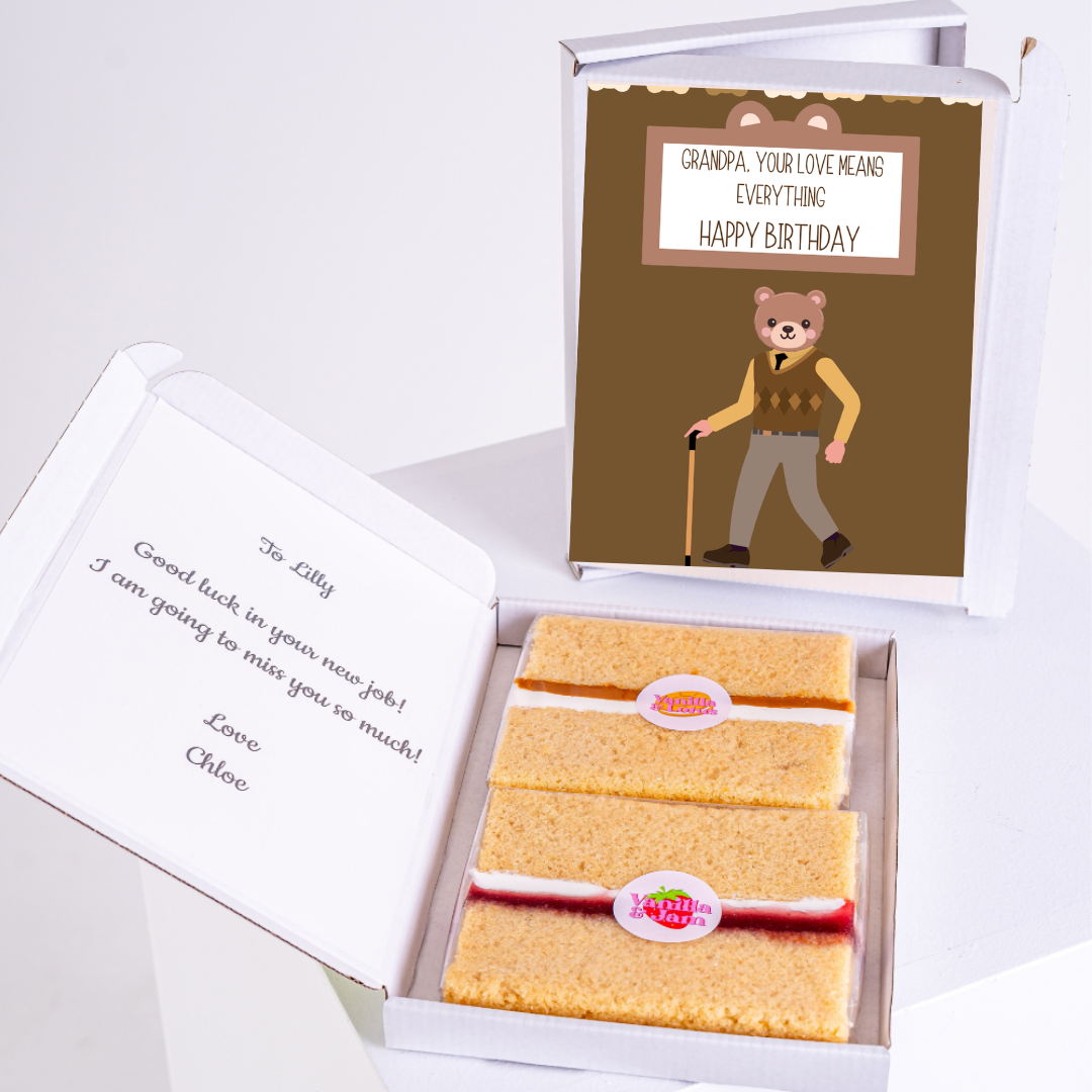 Birthday card and cake gift box for Grandpa