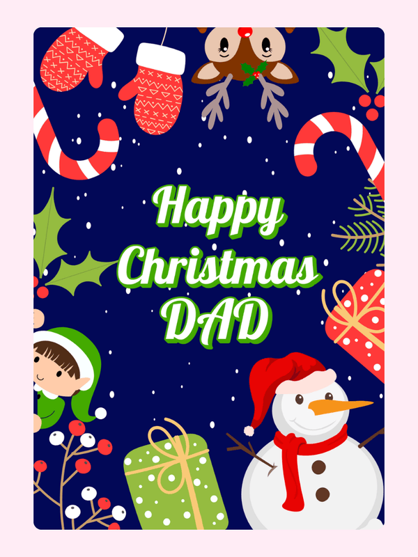 Happy Christmas Dad Cake Card