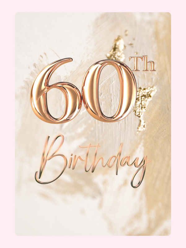 gold 60th birthday card elegant modern design