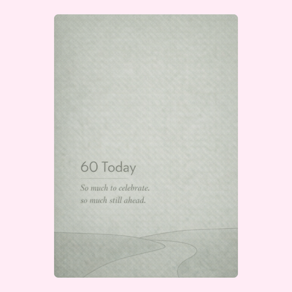 simple 60 today birthday card soft green design