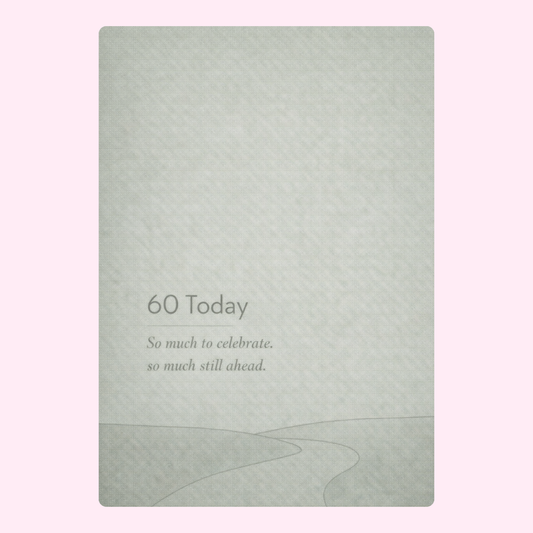 simple 60 today birthday card soft green design