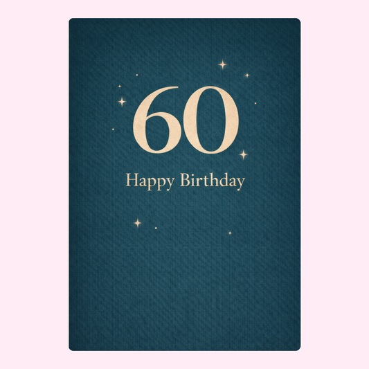teal 60 happy birthday card simple minimal design